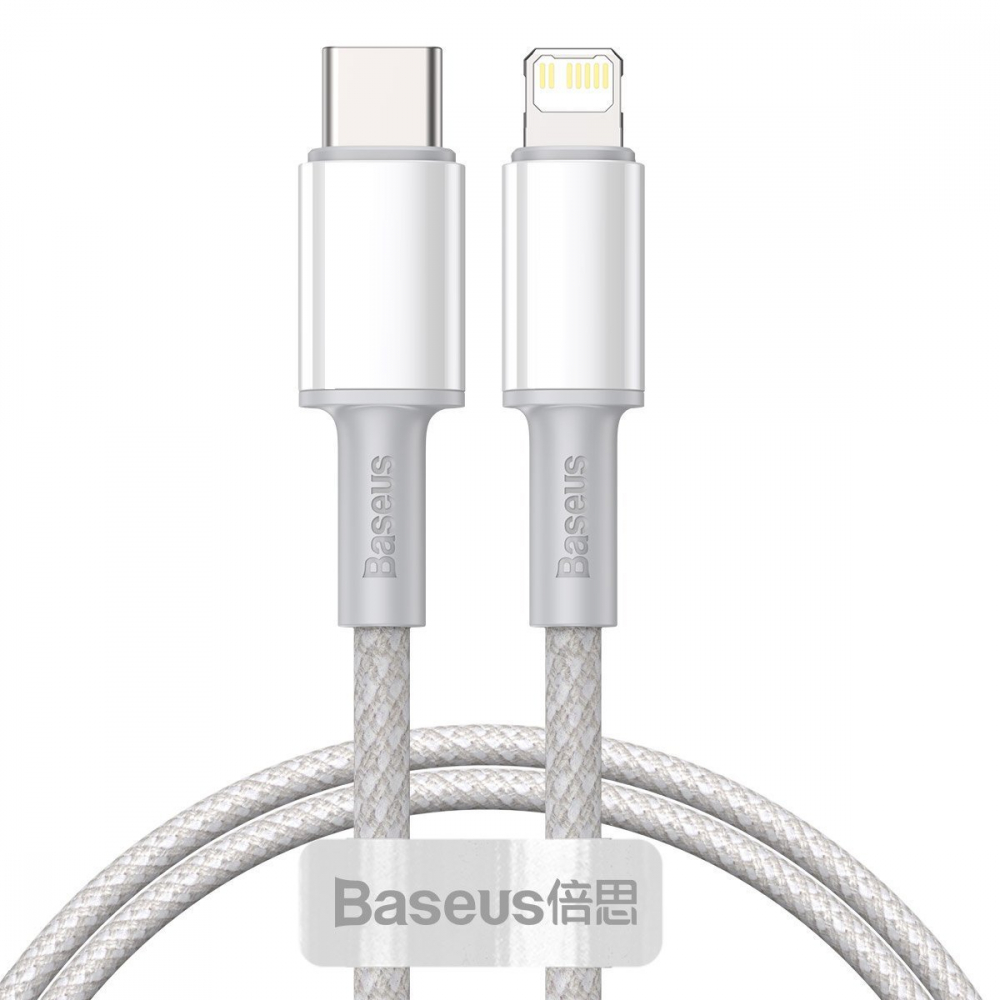 Baseus Cablu impletit de inalta densitate Type-C catre Lightning, PD, 20W, 1m (alb)