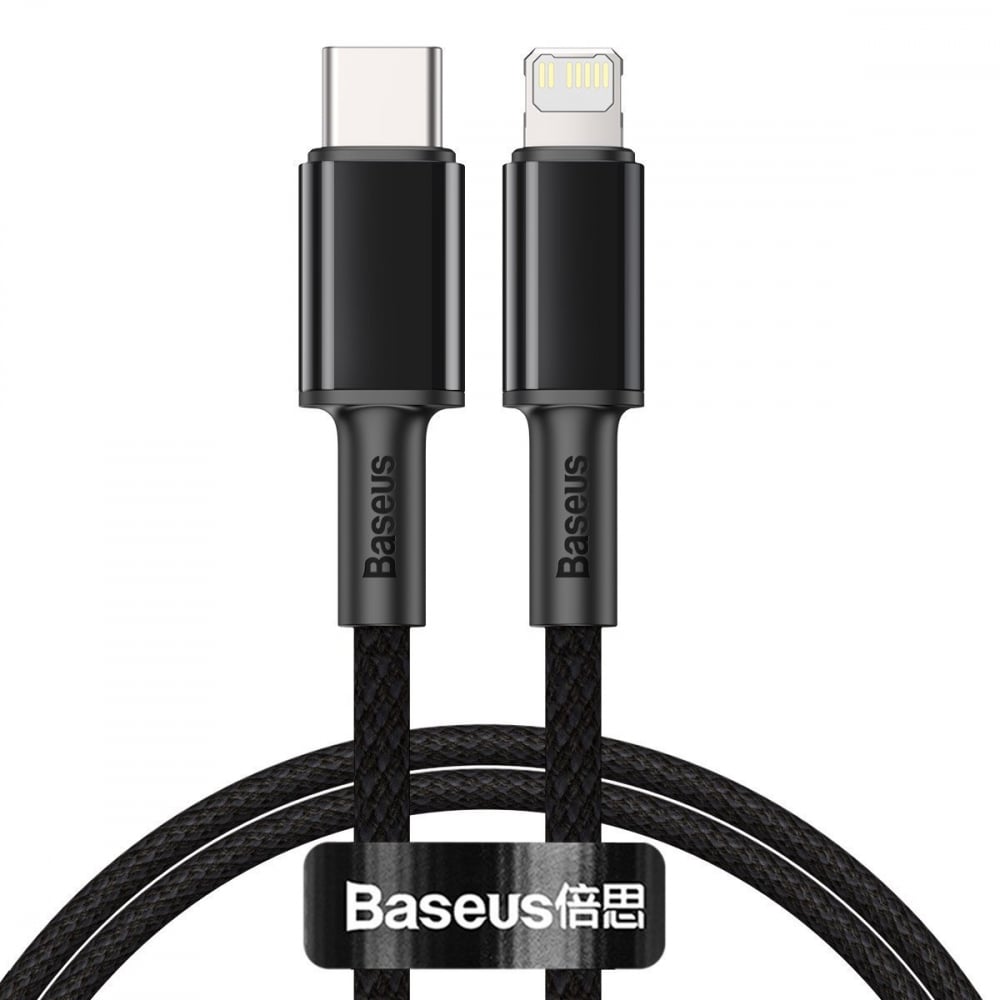 Baseus Cablu impletit de inalta densitate Type-C catre Lightning, PD, 20W, 1m (negru)