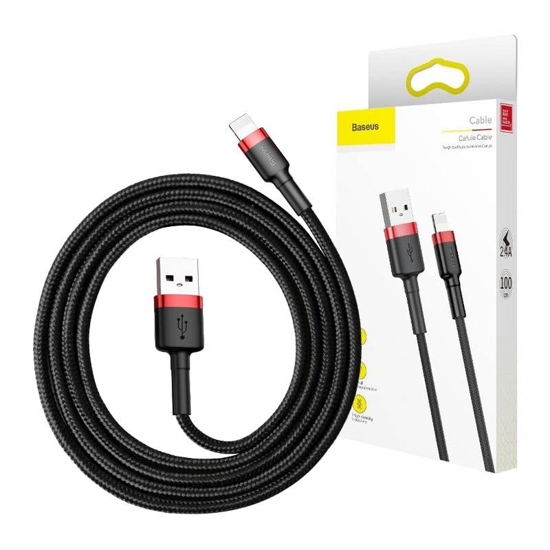 Baseus Cafule Cable USB Lightning 2A 3m (negru+rosu)