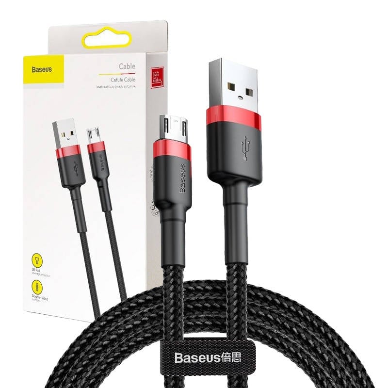 Baseus Cafule Micro USB Cable 2A 3m (negru+rosu)