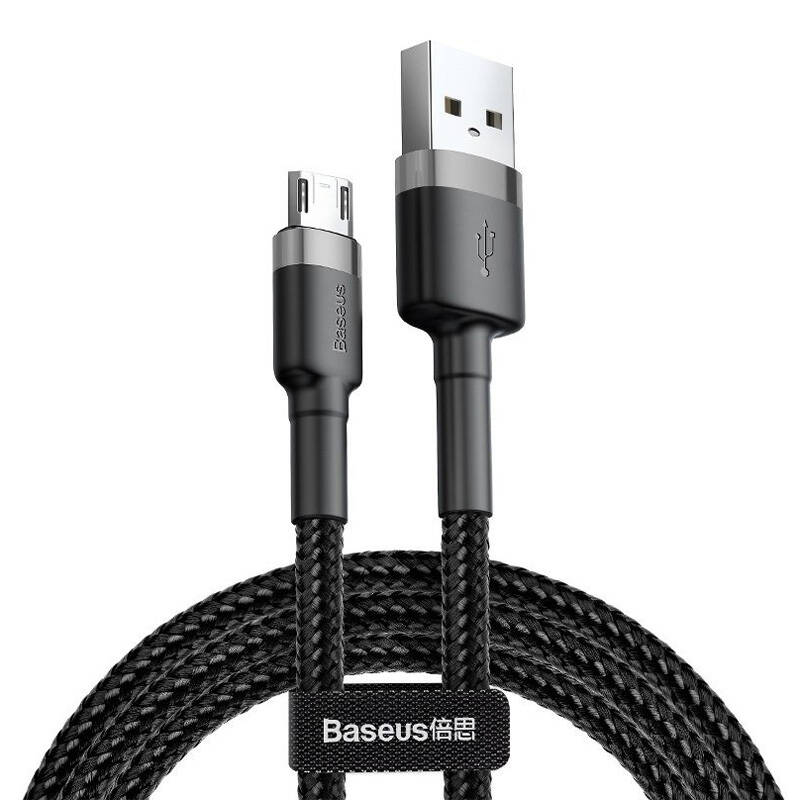 Baseus Cafule Micro USB cablu 1.5A 2m (gri + negru)