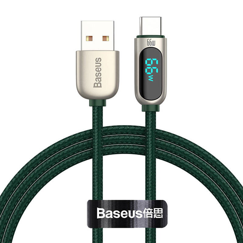 Baseus Display Cable USB to Type-C, 66W, 1m (verde)