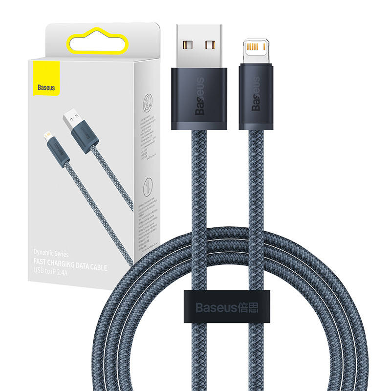 Baseus Dynamic Series cablu USB catre Lightning, 2.4A, 2m (gri)