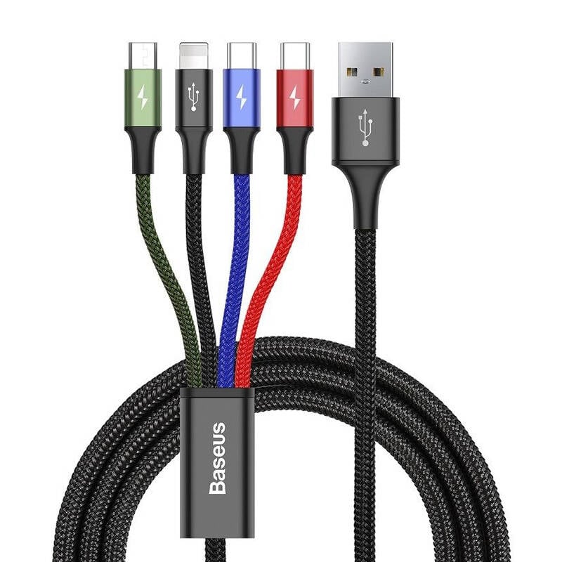 Baseus Fast USB Cable 4in1 2xUSB-C Lightning Micro 3,5A 1,2m - Negru