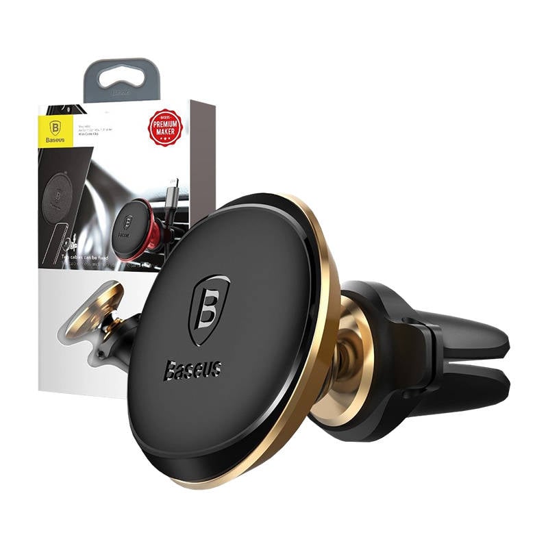 Baseus Magnetic Air Vent Car Mount Holder cu clip de cablu Gold