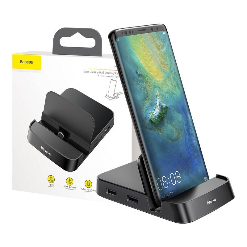 Baseus Mate USB Type-C Hub Desktop Docking Station Stand pentru telefon mobil