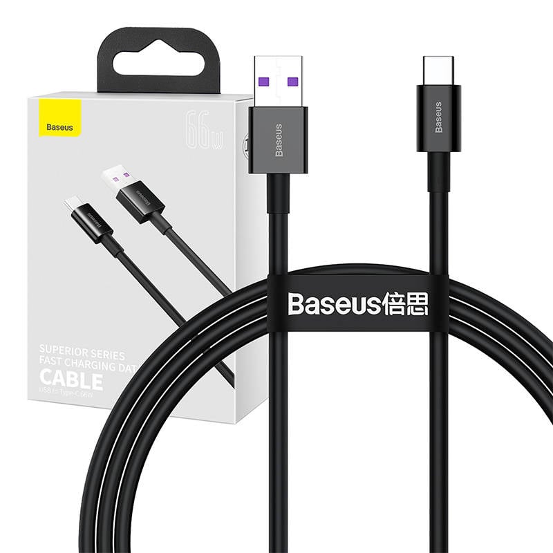 Baseus Superior Series Cablu USB catre USB-C, 66W, 1m (negru)