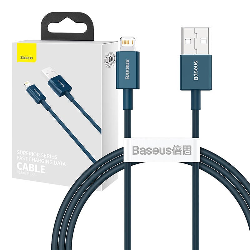 Baseus Superior Series Cablu USB la iP 2.4A 1m (albastru)