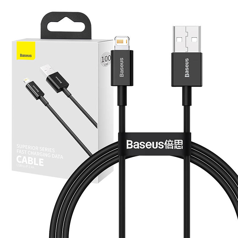 Baseus Superior Series Cablu USB la iP 2.4A 1m (negru)