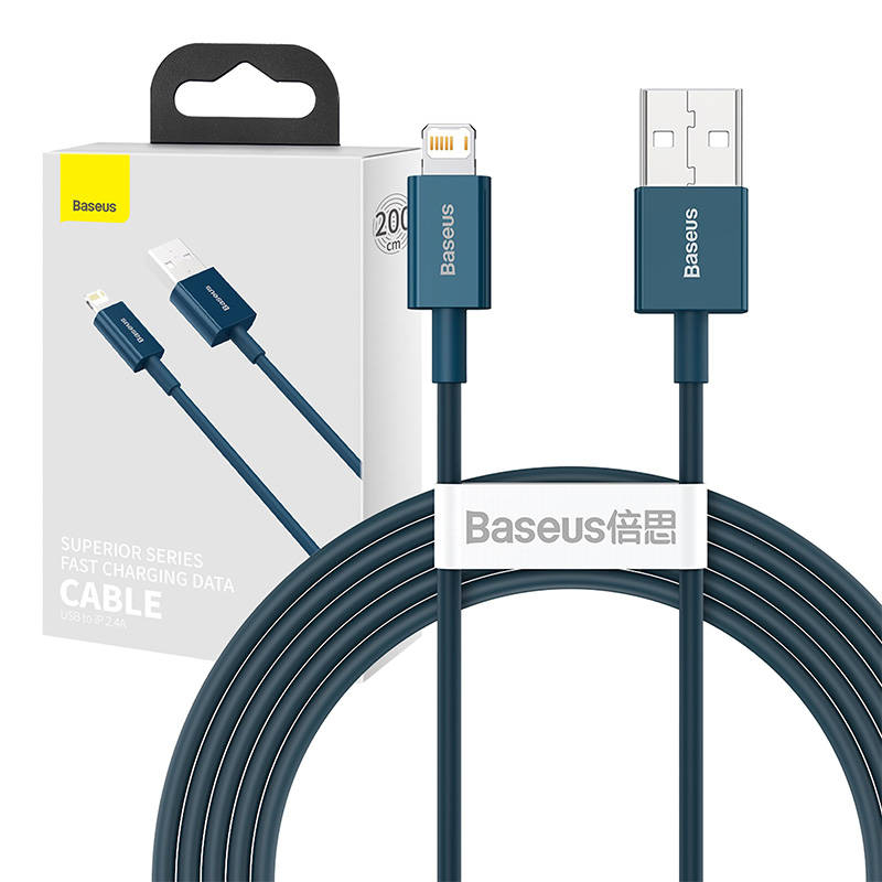 Baseus Superior Series Cablu USB la iP 2.4A 2m (albastru)