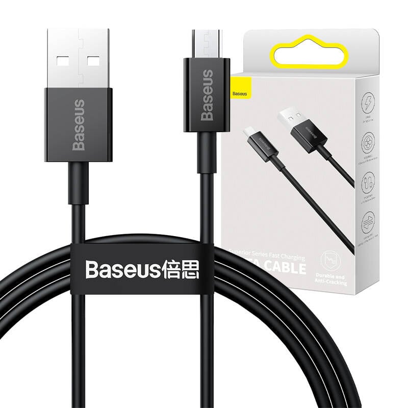 Baseus Superior Series Cablu USB la micro USB, 2A, 1m (negru)