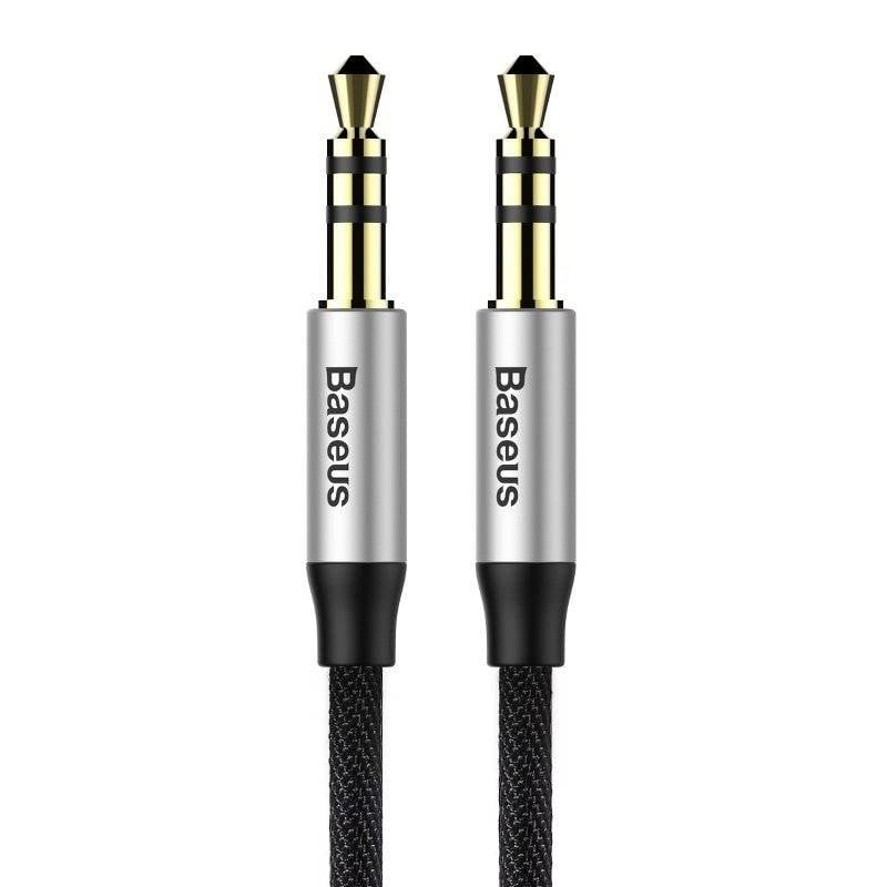 Baseus Yiven Cablu audio mini jack 3,5mm AUX, 1m (negru+argintiu)