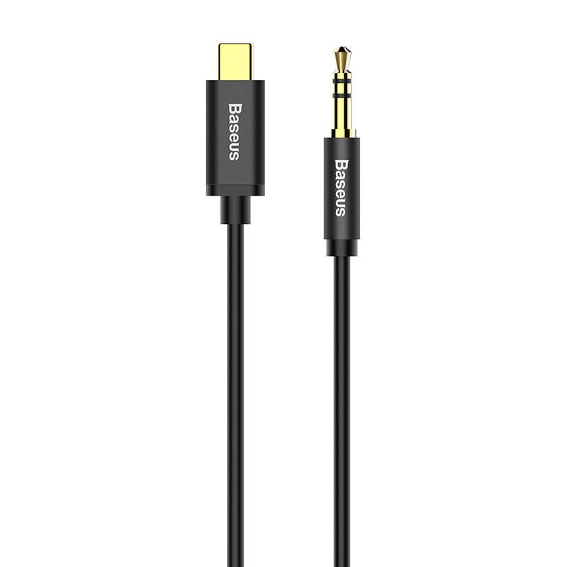 Baseus Yiven Cablu audio USB-C catre mini jack 3,5 mm, 1,2 m (negru)