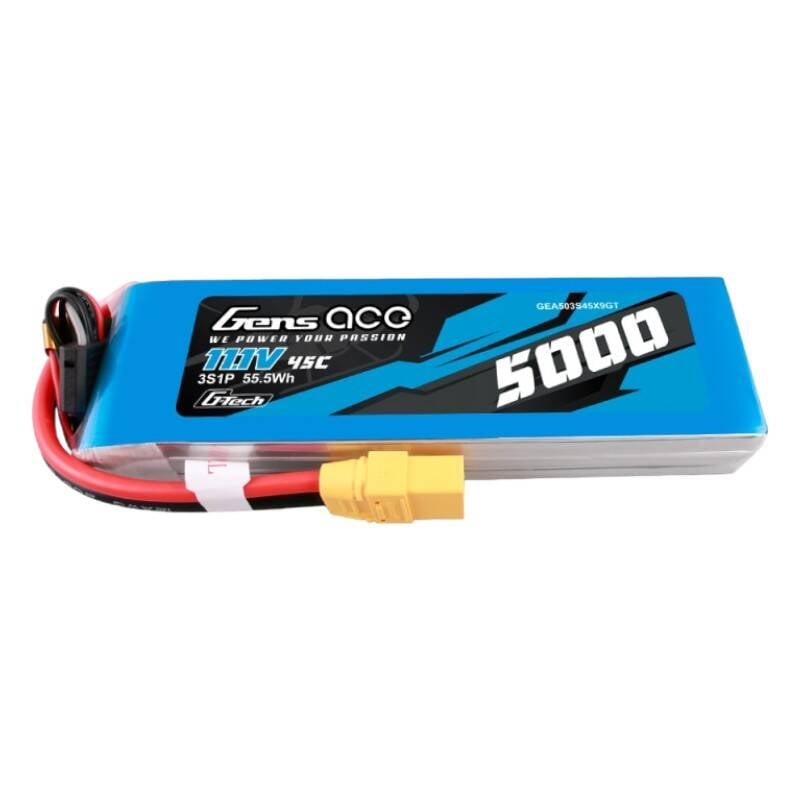 Baterie lipo Gens ace G-Tech 5000mAh 11.1V 45C 3S1P cu XT90 Plug