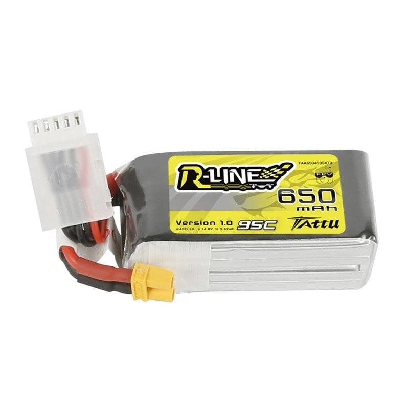 Baterie performanta Tattu R-Line 650mAh 14.8V 95C 4S1P XT30 - Putere si fiabilitate pentru drone si modele RC!