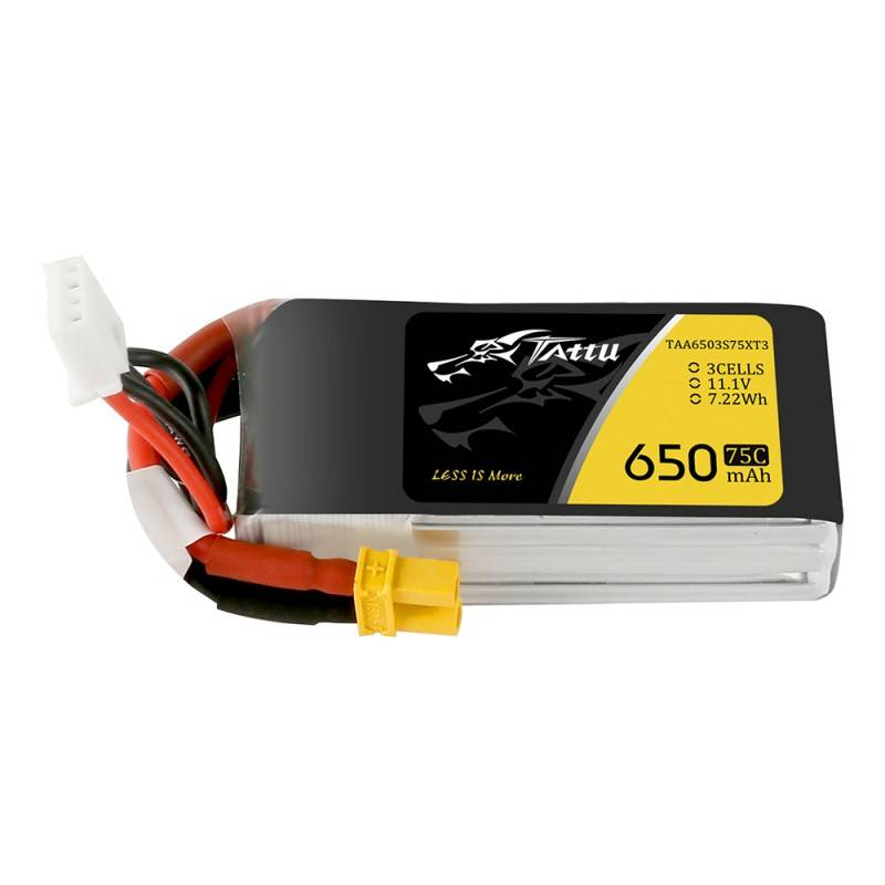 Baterie Tattu 650mAh 11,1V 75C 3S1P - Puterea perfecta pentru aventura ta! Performanta maxima si greutate redusa pentru orice aplicatie de zbor sau hobby!