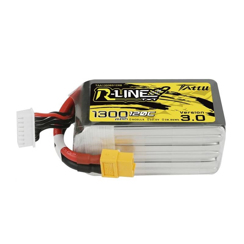 Baterie Tattu R-Line 1300mAh 22.2V 120C 6S1P XT60 - Puterea de care ai nevoie pentru performante maxime! Ideala pentru pasionatii de drona si aeromodele.