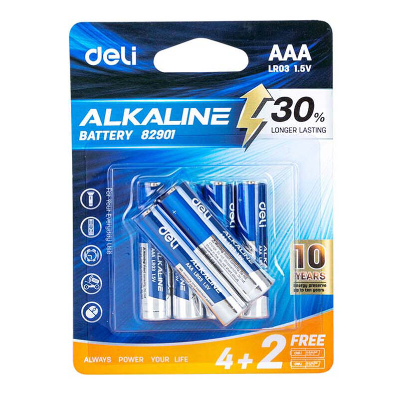 Baterii alcaline Deli AAA LR03 4+2pcs