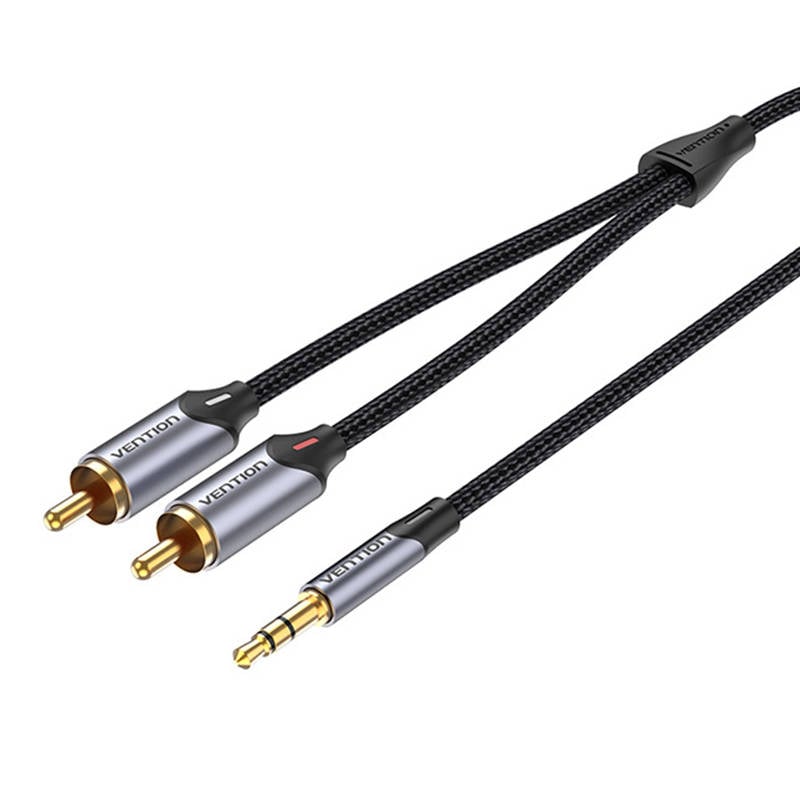 Cablu audio 2xRC la 3,5 mm Vention BCNBL 10 m (gri)