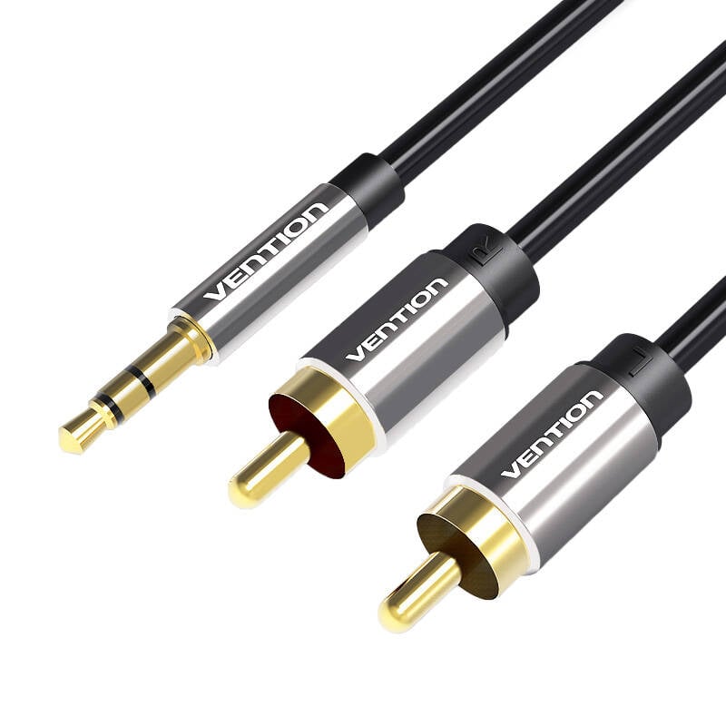 Cablu audio de 3,5 mm la 2 x RCA Vention BCFBI 3m Negru