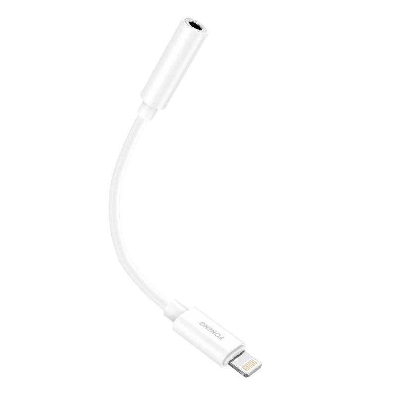 Cablu audio jack 3,5 mm pentru iPhone Foneng BM20 (alb)