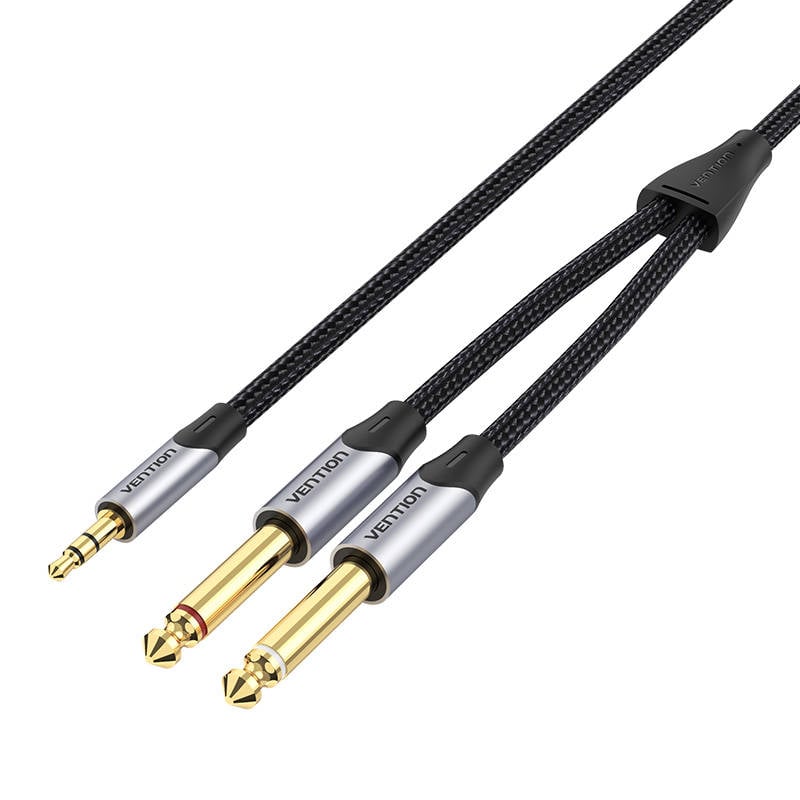 Cablu audio mini jack audio de 3,5 mm la 2 x 6,5 mm Vention BARHG 1,5 m (gri)