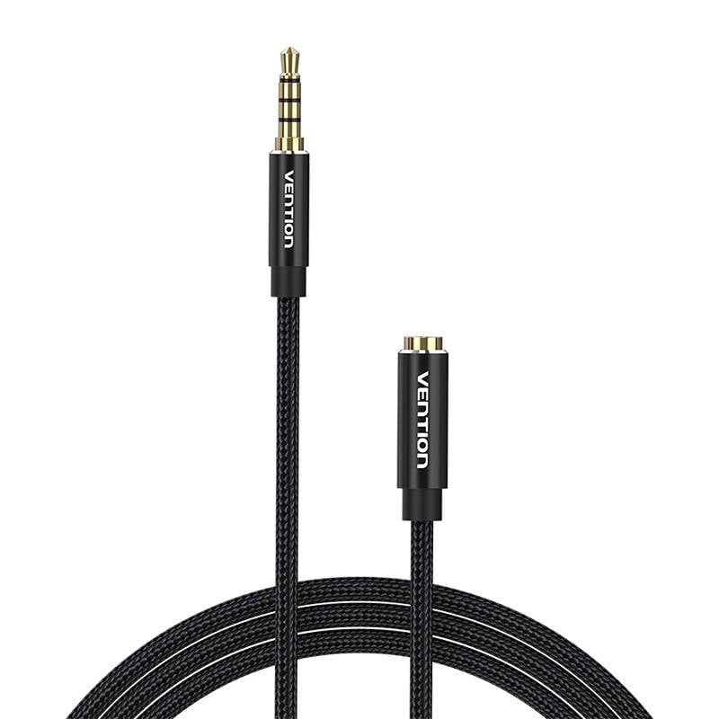 Cablu audio TRRS de 3,5 mm masculin la 3,5 mm femela Vention BHCBJ 5m negru