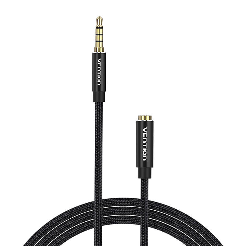 Cablu audio TRRS de 3,5 mm masculin la 3,5 mm feminin Vention BHCBH 2m negru