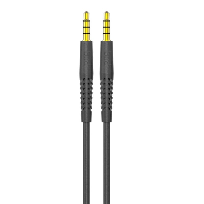 Cablu AUX mini jack 3,5 mm la mini jack 3,5 mm Budi, 1,2 m (negru)