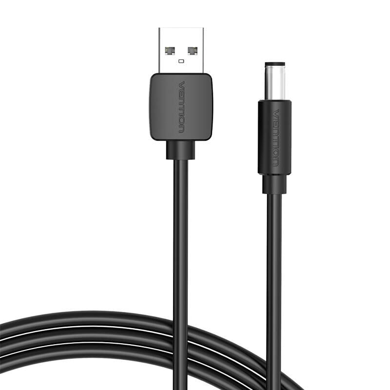 Cablu de alimentare de la USB 2.0 la DC 5.5mm Vention CEYBD 0,5m (negru)