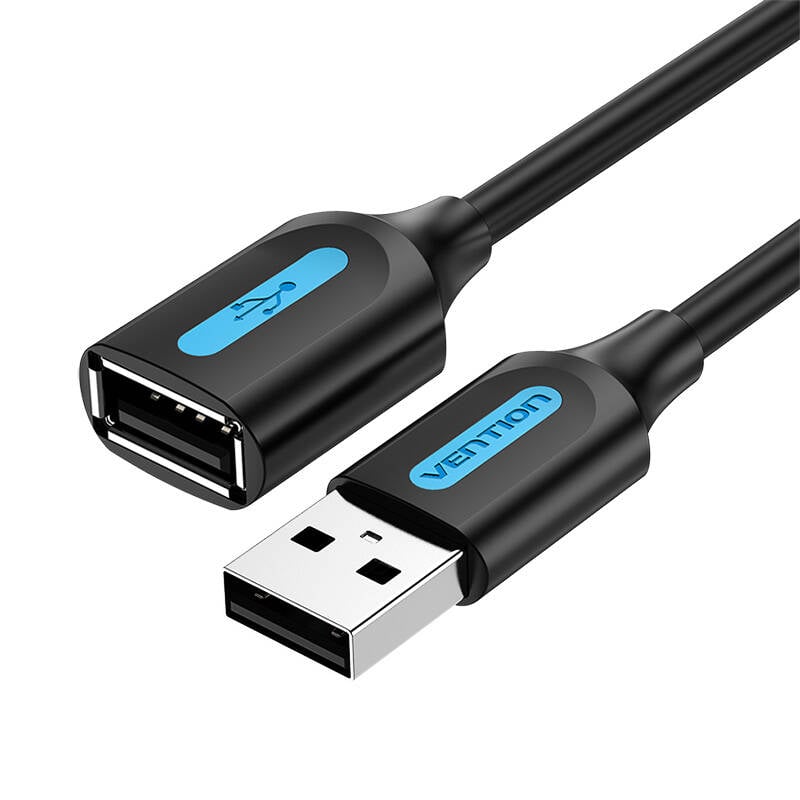 Cablu de extensie USB 2.0 de la mascul la femela Vention CBIBD 0,5m negru