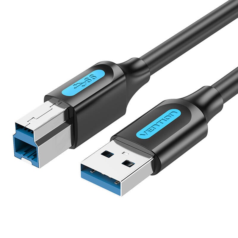 Cablu de imprimare USB 3.0 A la USB-B Vention COOBD 2A 0,5 m Negru PVC