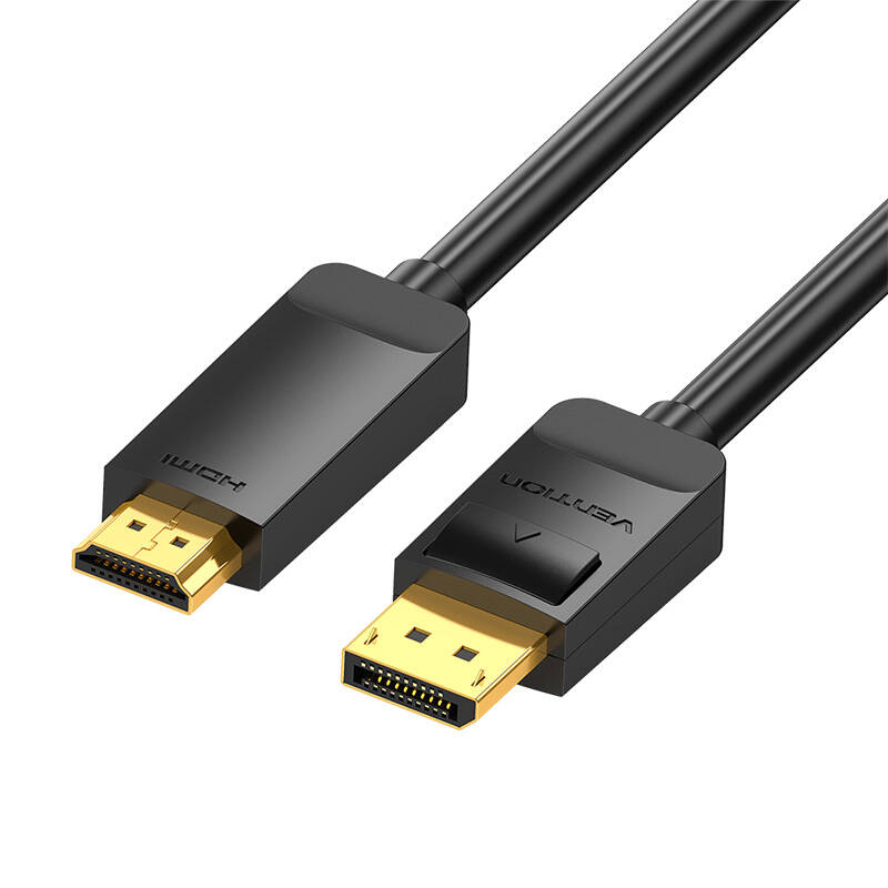 Cablu DisplayPort 1.2 la HDMI 1.4 Vention HAGBH 2m, 4K 30Hz (negru)