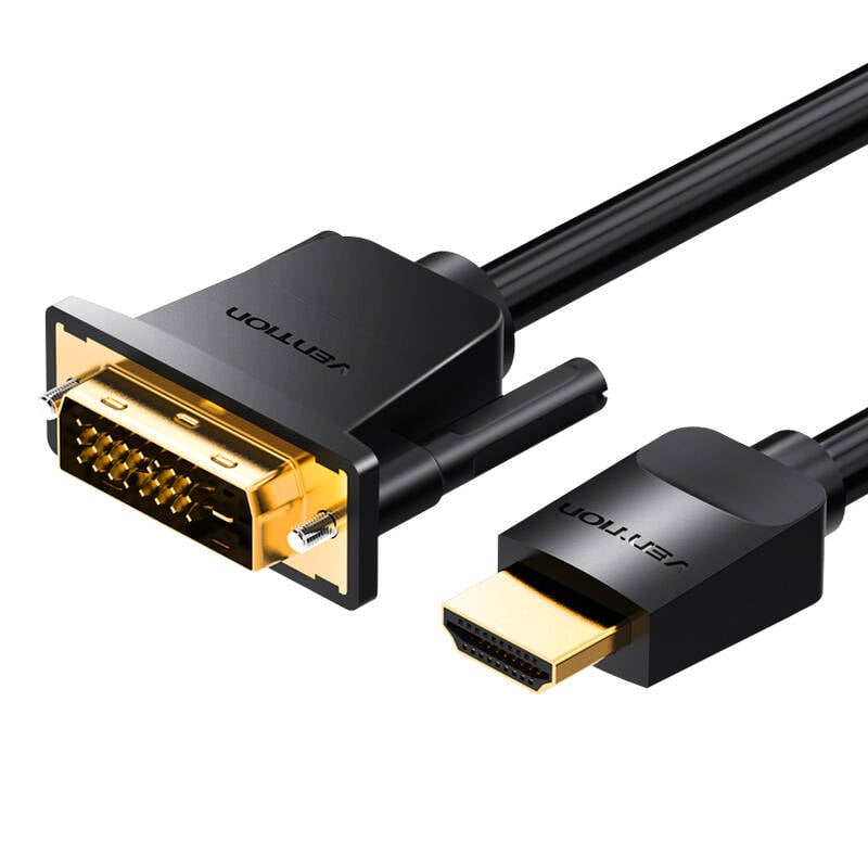 Cablu HDMI la DVI (24+1) Vention ABFBH 2m, 4K 60Hz 1080P 60Hz (negru)