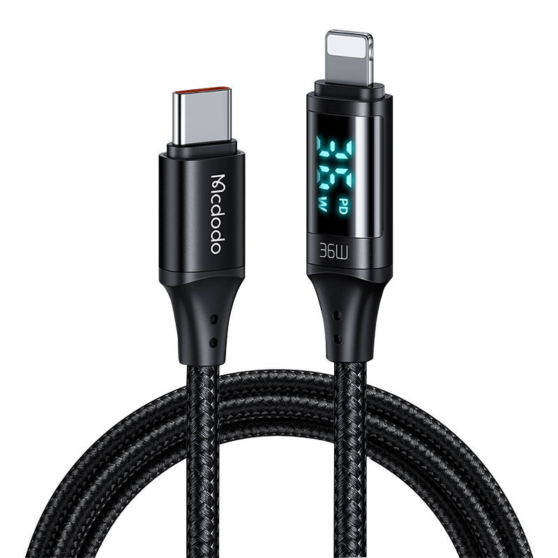 Cablu Mcdodo CA-1030 USB-C la Lightning, 36W, 1,2m (negru)