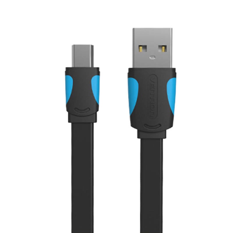 Cablu plat USB 2.0 A la mini cablu cu 5 pini Vention VAS-A14-B050 2A 0,5 m Negru