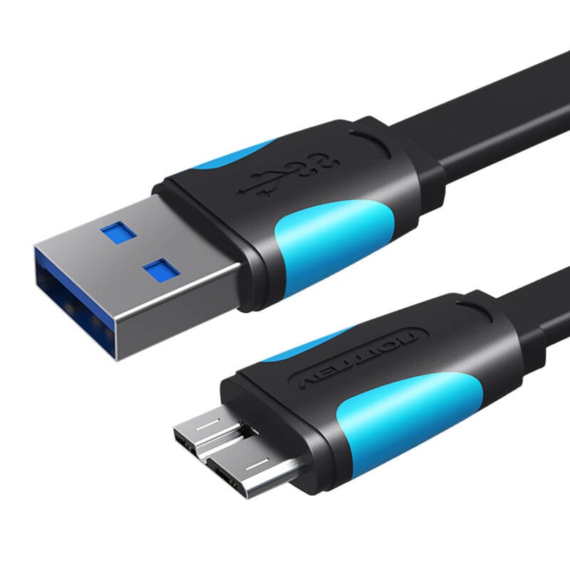 Cablu plat USB 3.0 A catre Micro-B Vention VAS-A12-B050 0,5 m negru