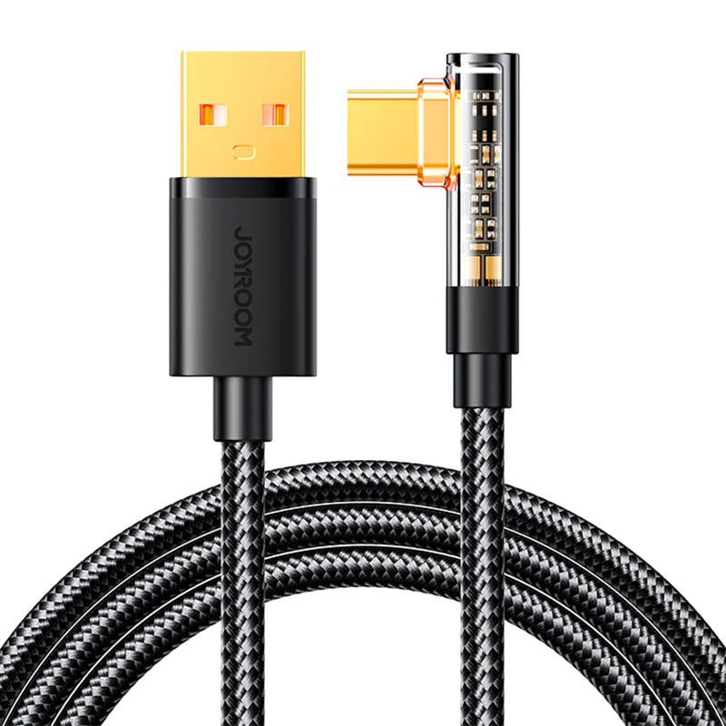 Cablu unghiular pentru USB-A Tip-C 3A 1,2 m Joyroom S-UC027A6 (negru)