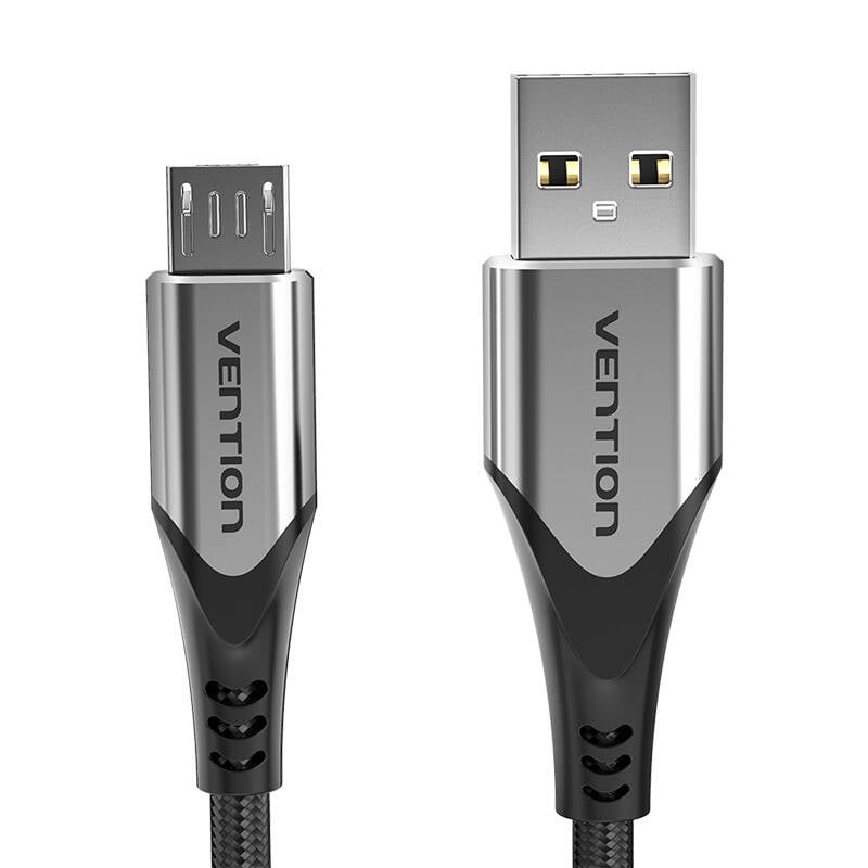 Cablu USB 2.0 A catre Micro USB Vention COAHC 3A 0,25m gri