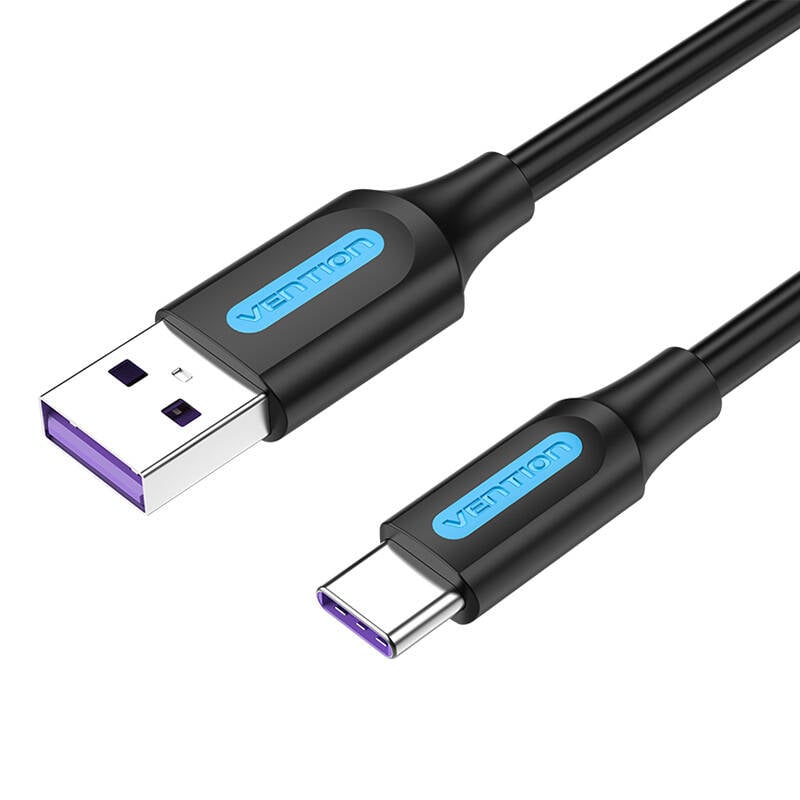 Cablu USB 2.0 A la USB-C Vention CORBG 5A 1,5 m negru PVC