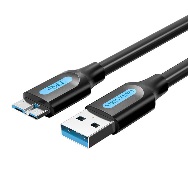 Cablu USB 3.0 A catre Micro-B Vention COPBF 2A 1m negru PVC