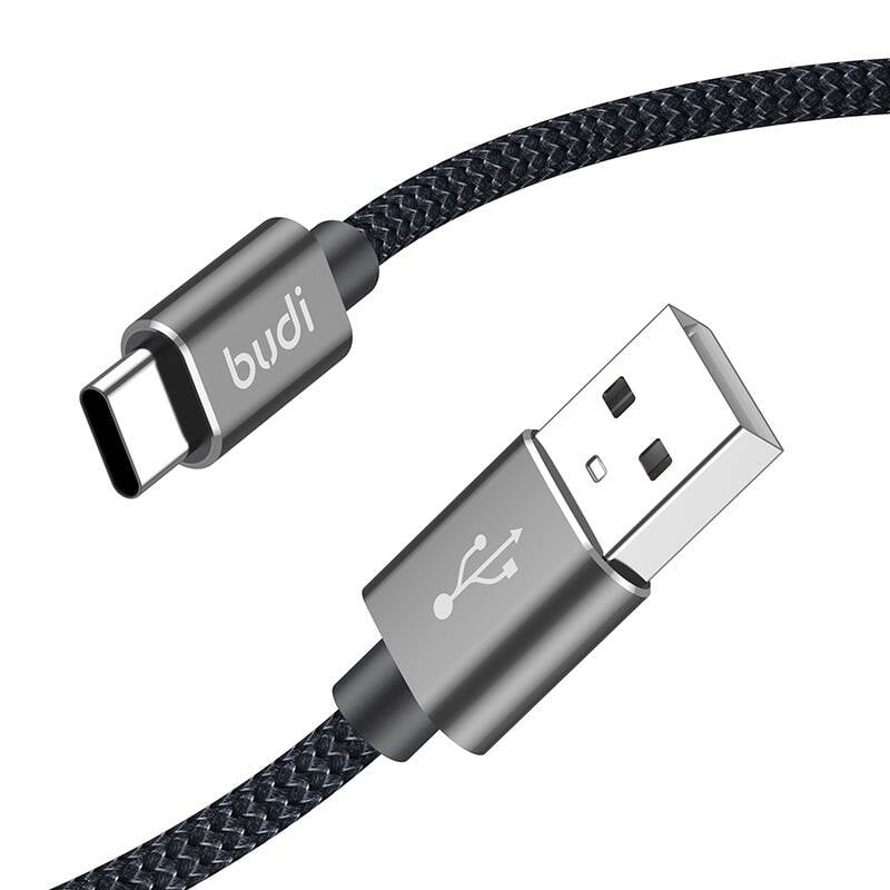 Cablu USB-A la USB-C Budi 206T 2M 2.4A 2M (negru)