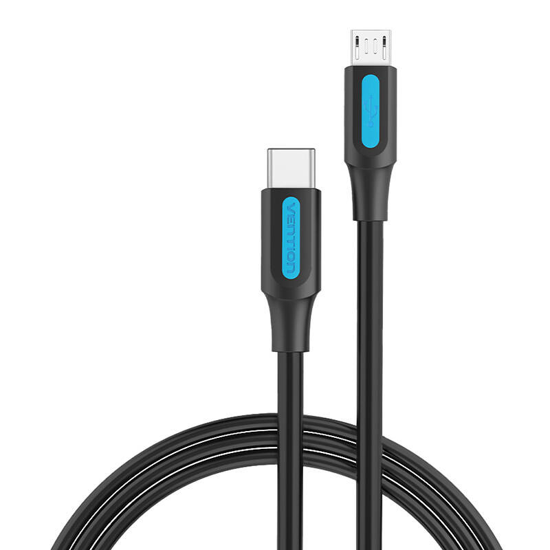 Cablu USB-C 2.0 la Micro USB Vention COVBF 2A 1m negru