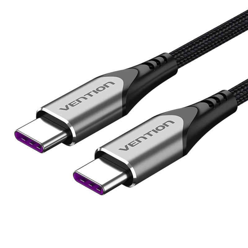 Cablu USB-C 2.0 la USB-C Vention TAEHD 0.5m PD 100W gri