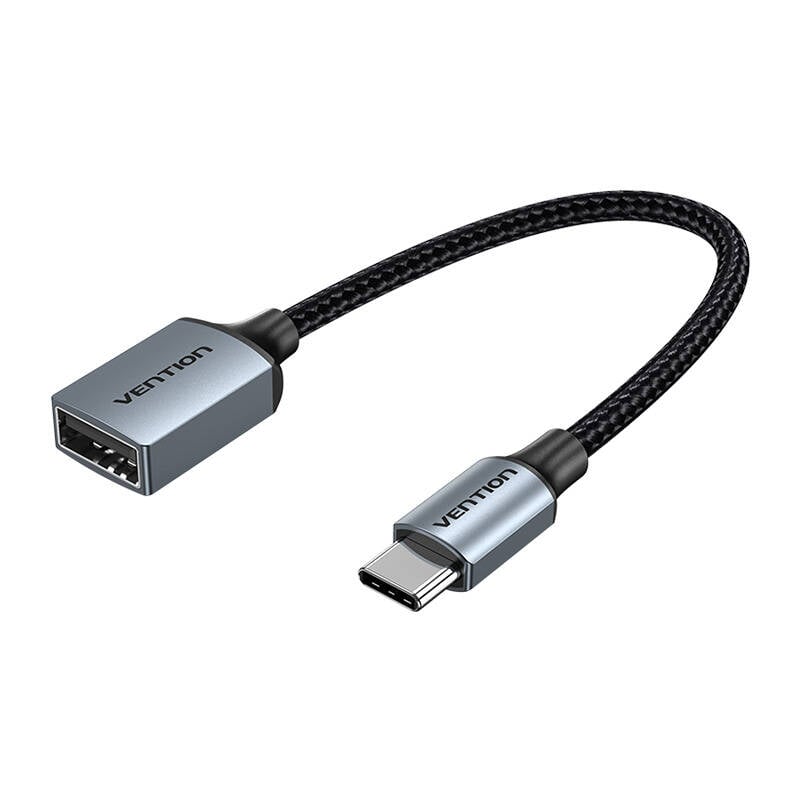 Cablu USB-C 2.0 Masculin catre USB Feminin OTG Vention CCWHB 0,15 m, 2A, gri