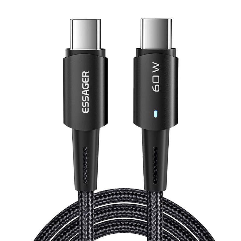 Cablu USB-C la USB-C 60W Essager 2m (negru)