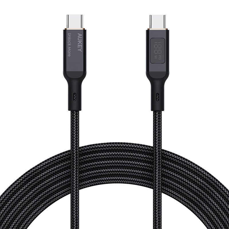 Cablu USB-C la USB-C Aukey CB-MCC102, 100W, 1.8m (negru)