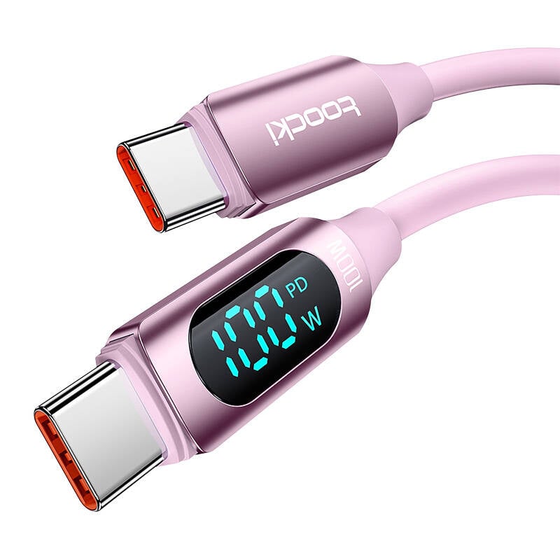 Cablu USB-C la USB-C Toocki TXCTT1- XX04-B2, 2m, FC 100W (roz)