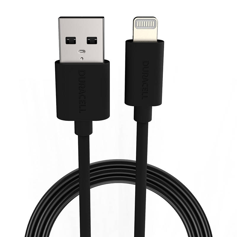 Cablu USB catre Lightning Duracell 1m (negru)