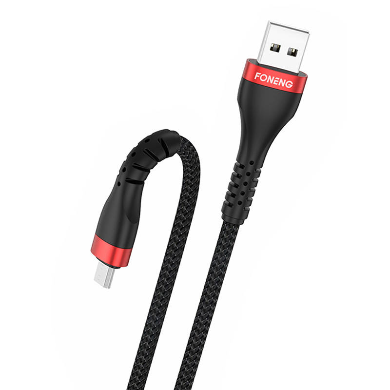 Cablu USB catre Micro USB Foneng, x82 armat 3A, 1m (negru)